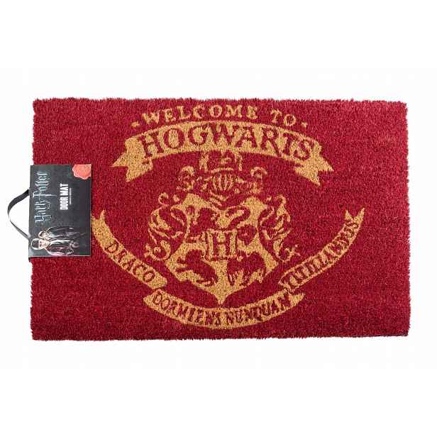 „Welcome to Hogwarts“ Červená rohožka Harry Potter