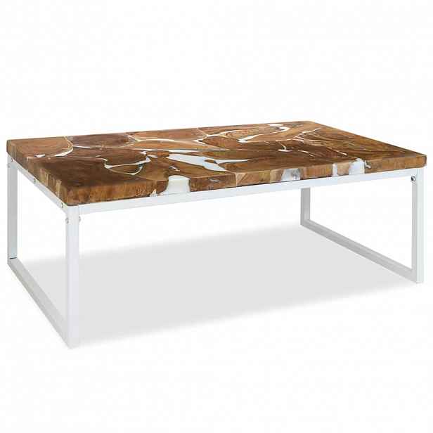 vidaXL Konferenční stolek teak a pryskyřice 110 x 60 x 40 cm