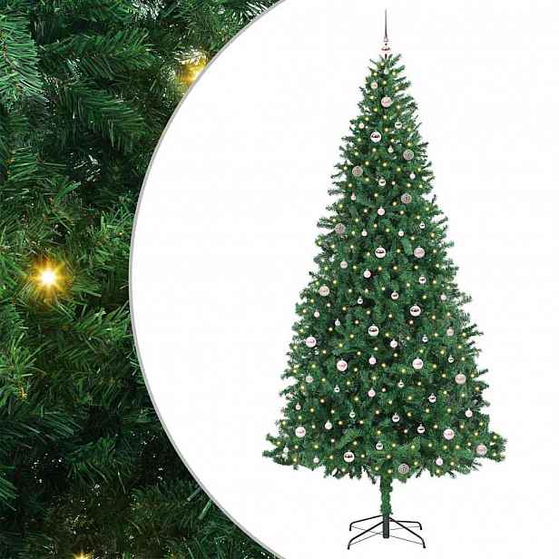 vidaXL Umělý vánoční stromeček Zelená 300 cm PVC, kov a plast