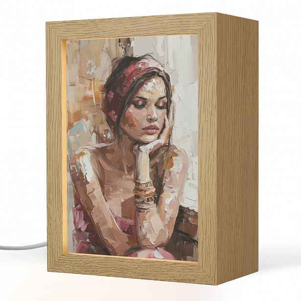OnlyWow STOLNÍ LAMPA Žena - vzhled malby - portrét - moderní 15x20 cm
