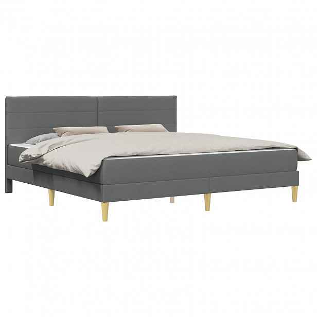 vidaXL Rám postele Tmavě šedá 200 x 200 cm Polyester