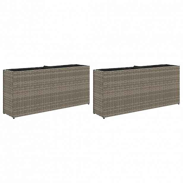 vidaXL Zahradní truhlíky se 2 květináči 2 ks šedé 90 x 20 x 40 cm