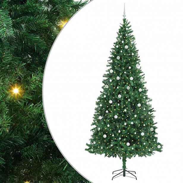 vidaXL Umělý vánoční stromeček Zelená 300 cm PVC, kov a plast