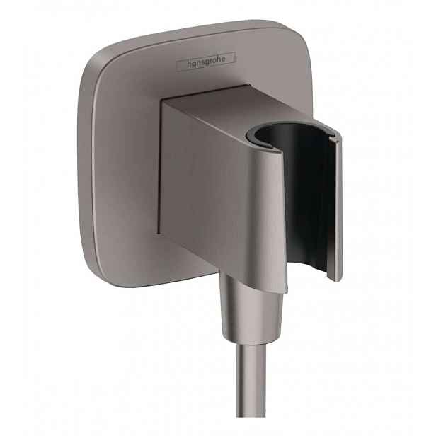 Hansgrohe Fixfit - Sprchové kolínko s držákem, kartáčovaný černý chrom 26887340
