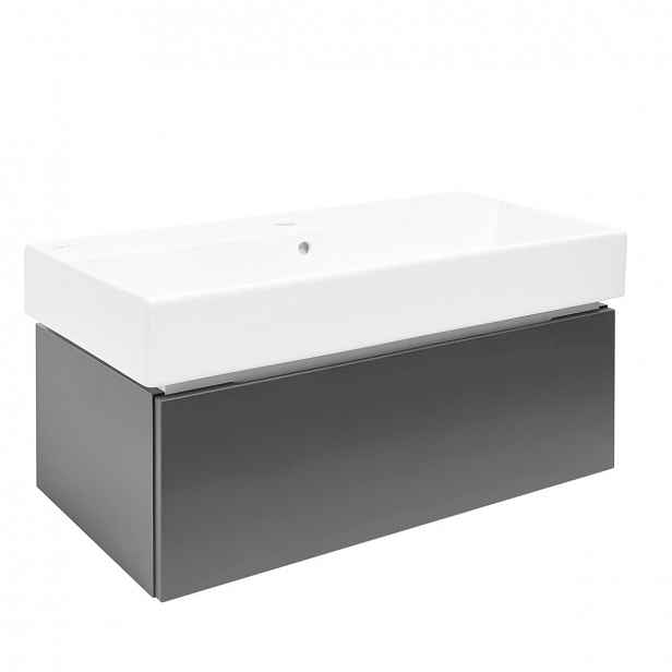 Koupelnová skříňka s umyvadlem SAT Feel 100x30x46 cm antracit mat SATFEEL100ANTU2