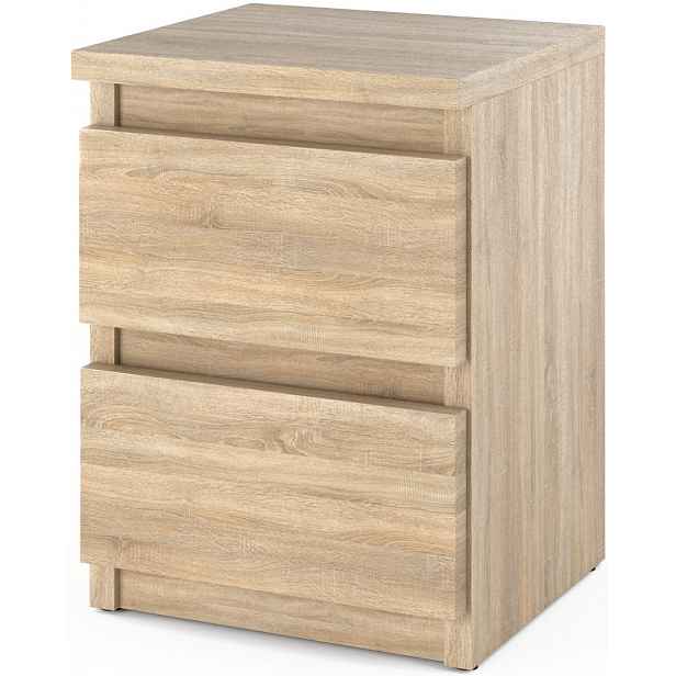 Noční Stolek Dub Sonoma se 2 zásuvkami 30 CM Noční stolek Nakastlik Malý