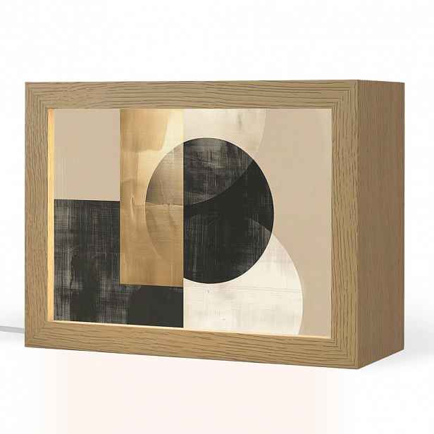 OnlyWow STOLNÍ LAMPA Abstraktní - Moderní - Černá - Zlatá 20x15 cm