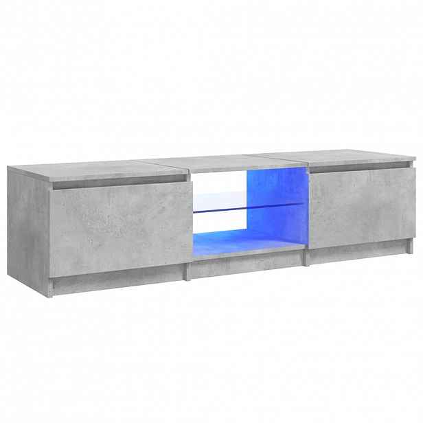vidaXL TV skříňka s LED osvětlením betonově šedá 140 x 40 x 36 cm