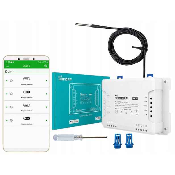 Wifi Snímač Teploty Termostat Sonoff 4CH Supla Senzor DS18B20 1x2m