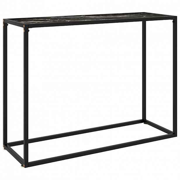 vidaXL Konzolový stolek černý 100 x 35 x 75 cm tvrzené sklo