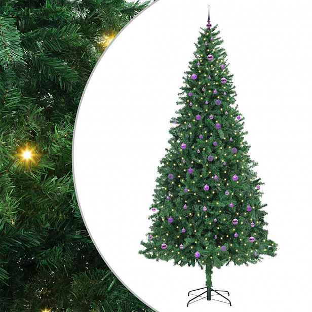 vidaXL Umělý vánoční stromeček Zelená 300 cm PVC, kov a plast