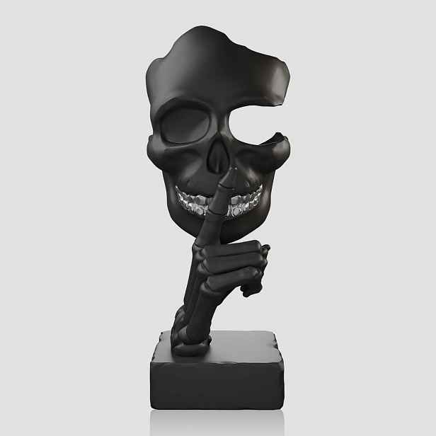 Lebka Halloween Abstraktní Figurka 30 CM Pryskyřice Dekorace Domu Kanceláře