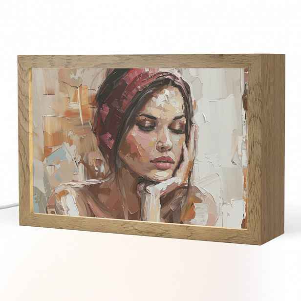 OnlyWow STOLNÍ LAMPA Žena - vzhled malby - portrét - moderní 30x20 cm