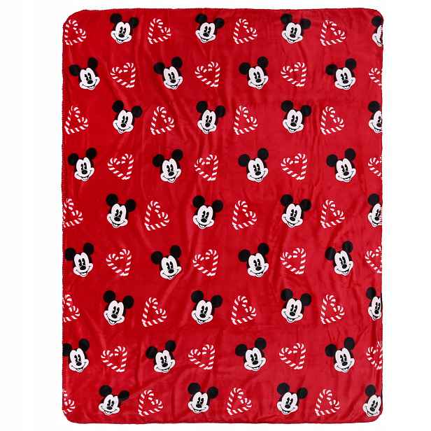 Vánoční deka/přehoz myšák Mickey 120 x 150 cm