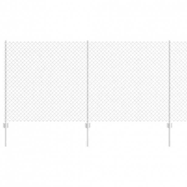vidaXL Plot s řetězovým odkazem a sloupkem 10 x 1,2 m Pozinkovaná ocel