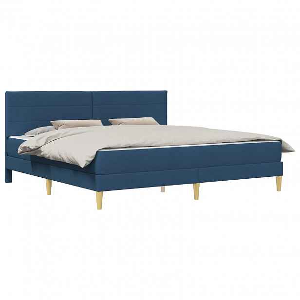 vidaXL Rám postele Modrá 200 x 200 cm Polyester