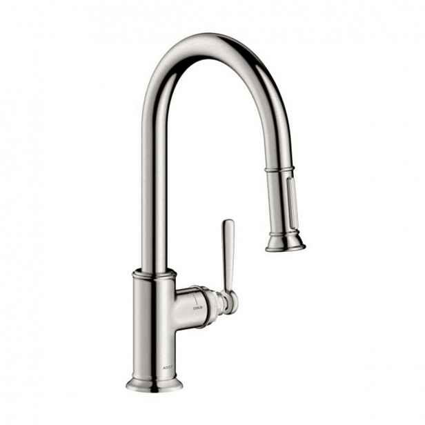 Dřezová baterie Hansgrohe Axor Montreux s vytahovací sprškou vzhled nerezu 16581800