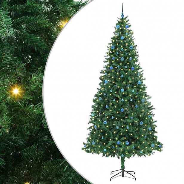 vidaXL Umělý vánoční stromeček Zelená 300 cm PVC, kov a plast