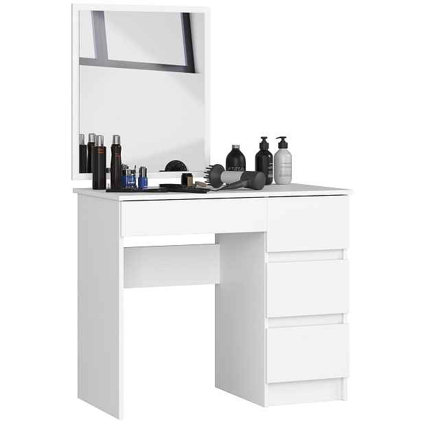 Ak furniture Kosmetický stolek se zrcadlem T-6 90x50 cm bílý pravý