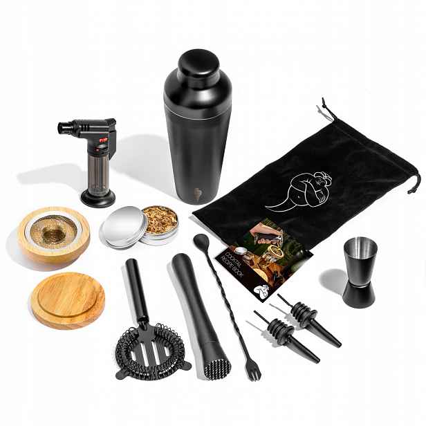 Barmanský set s uzením whisky Deluxe 2v1