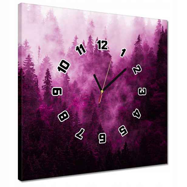Hodiny 40x40 Krajina růží Hory Mlha