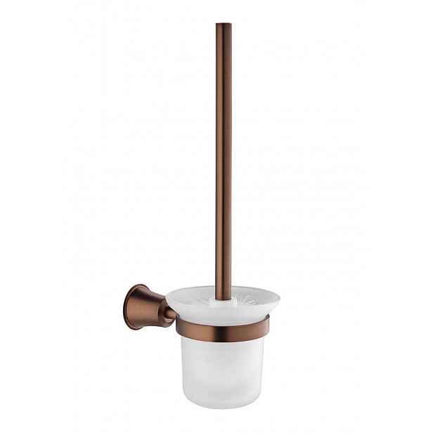 OMNIRES Art Line - WC štětka nástěnná s držákem, mléčné sklo/měď AL53620ORB