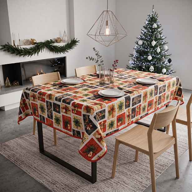 Vánoční ubrus na stůl NATALE SPLASH I. různé rozměry Rozměr: 140x230 cm