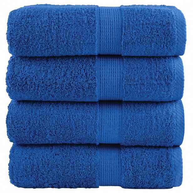 vidaXL Prémiové ručníky pro hosty SOLUND 4 ks modré 30x50 cm 600 g/m²