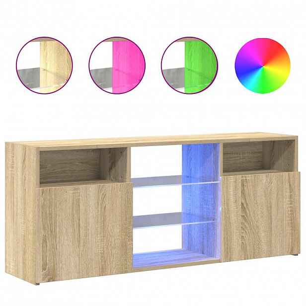 vidaXL TV skříňka s LED osvětlením dub sonoma 120 x 30 x 50 cm