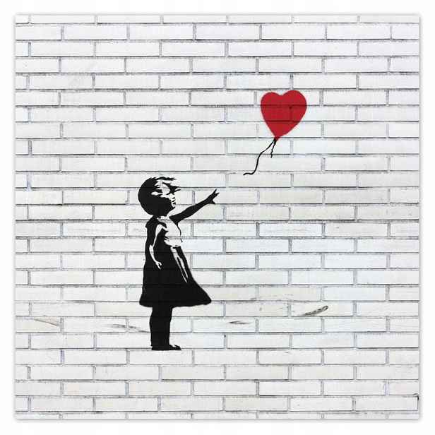 Plakáty 140x140 Banksy Dívka Balon