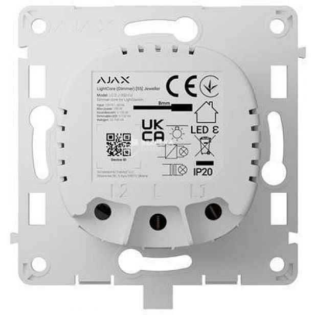 Ajax LightCore Dimmer bílý stmívač vertikální montáž