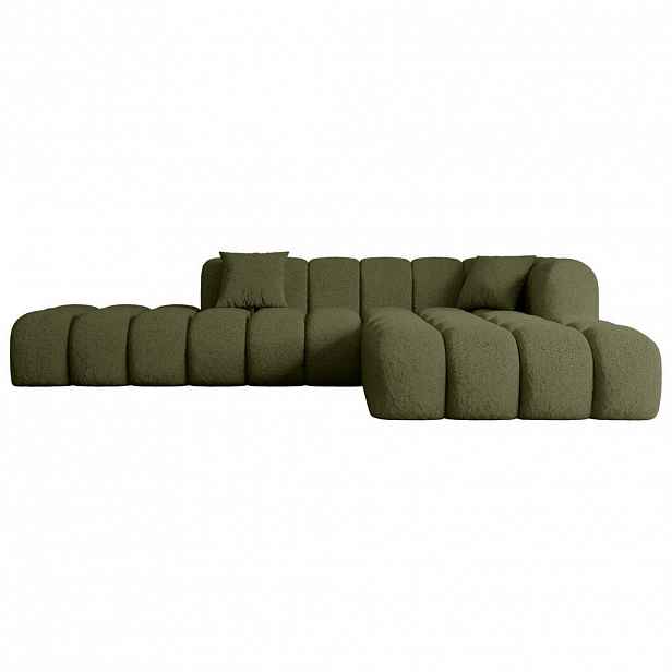 ALTDECOR ROHOVÁ SEDACÍ SOUPRAVA s otomanem vpravo OLEA-L2 – 289 × 176 × 71 cm, zelená
