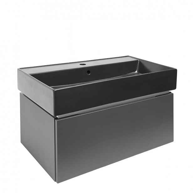 Koupelnová skříňka s umyvadlem SAT Feel 80x30x46 cm antracit mat SATFEEL80ANTU3