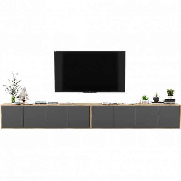 Meble Lindner SADA 2 TV stolků Apollo2 dub Wotan / grafit matný 300 cm