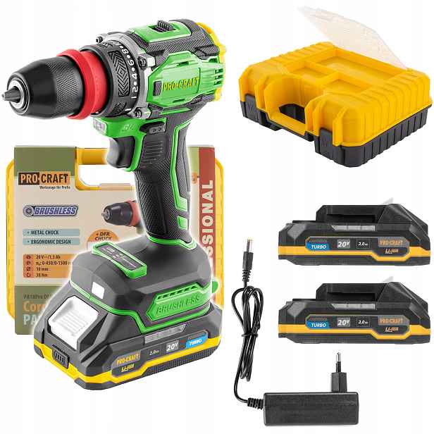 Aku Šroubovák 20V Procraft PA18Pro Dfr Bezkartáčový 2x2Ah Kufr