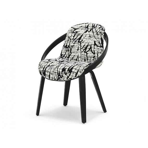 Designová jídelní židle HODA - krémová / černá