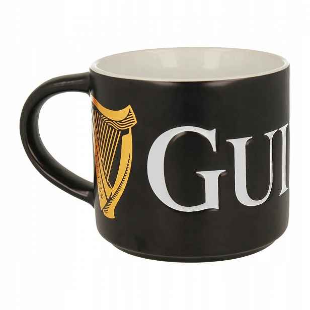 Guinness keramický hrneček 45 cl černý debossed Harp A10