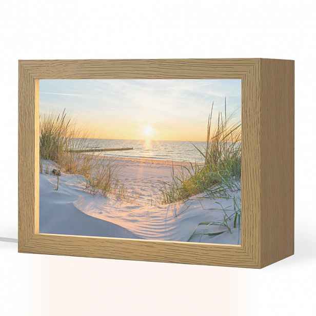OnlyWow STOLNÍ LAMPA Pláž - Slunce - Duna - Tráva - Písek - Horizont 20x15 cm