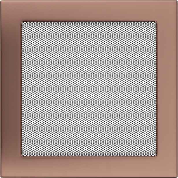 Ventilační mřížka do krbu 22x22, galvanická měď