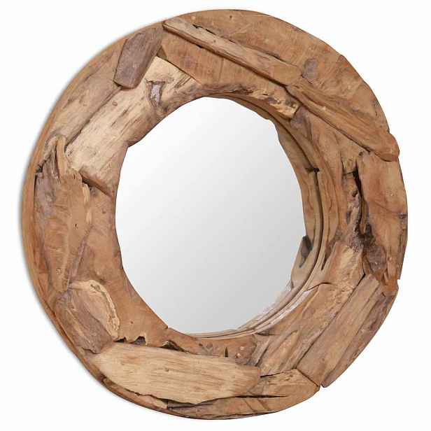 vidaXL Dekorativní zrcadlo teak 60 cm kulaté