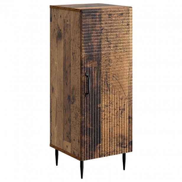 vidaXL Servírovací skříň Staré dřevo 33 x 34,5 x 89,5 cm