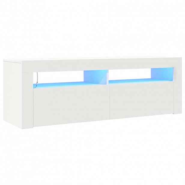 vidaXL TV skříňka s LED osvětlením bílá 120 x 35 x 40 cm
