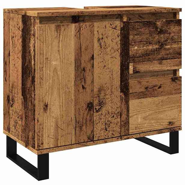 vidaXL Koupelnová skříňka pod umyvadlo old wood 65x33x60 cm kompozit