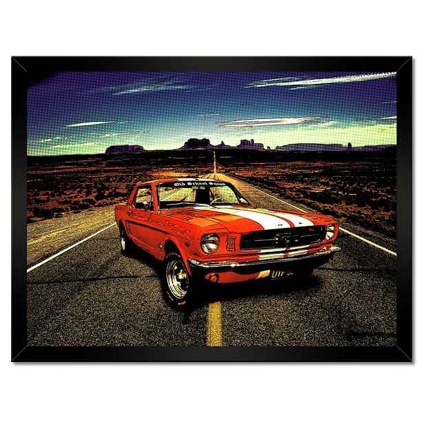 Plakáty v rámu 40x30 Červený Ford Mustang