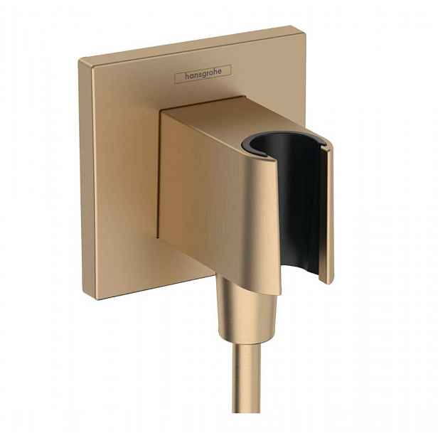 Hansgrohe Fixfit - Sprchové kolínko s držákem, kartáčovaný bronz 26889140