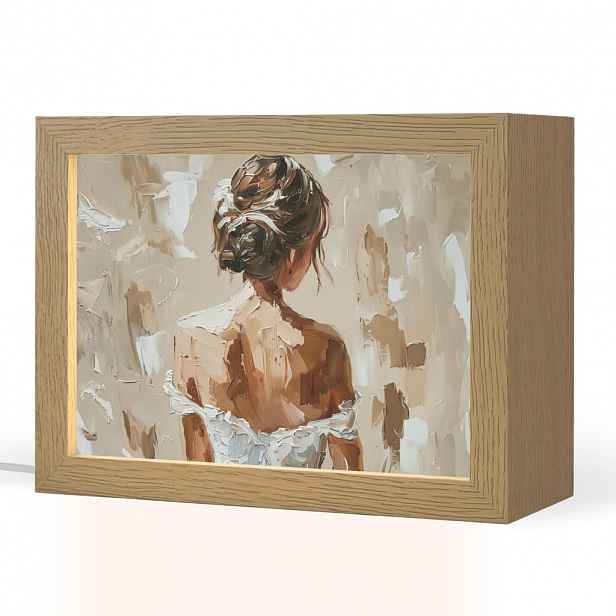 OnlyWow STOLNÍ LAMPA Žena - malba - abstraktní - béžová - moderní 20x15 cm