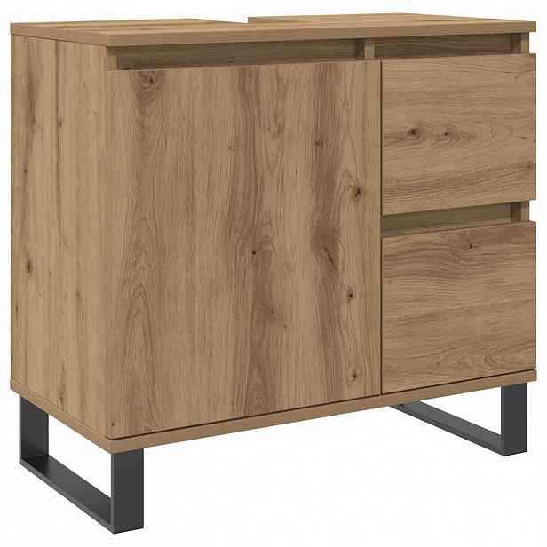 vidaXL Koupelnová skříňka pod umyvadlo dub artisan 65x33x60cm kompozit