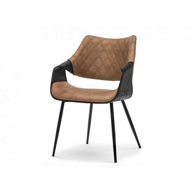 Designová jídelní židle NENET - černá / hnědá