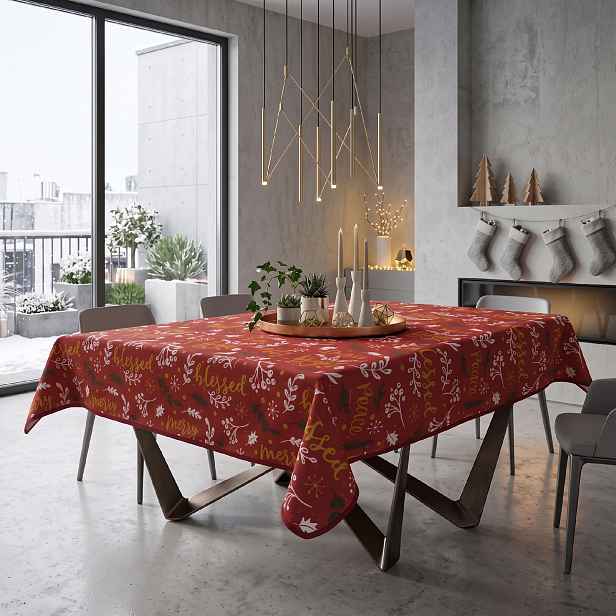 Vánoční ubrus na stůl NATALE SPLASH V. různé rozměry Rozměr: 120x160 cm