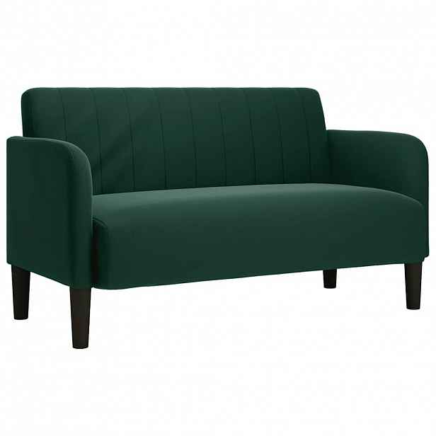 vidaXL Loveseat Sofa Tmavě zelená 109 cm samet